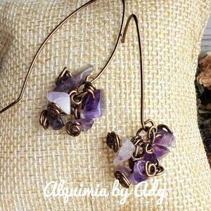 Alquimia Purple and Gold Nature-Inspired Earrings